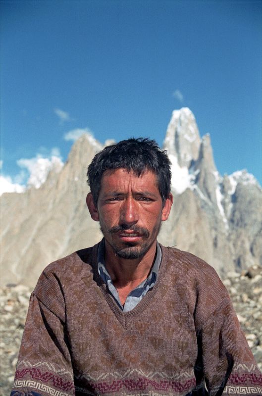 21 Porter Hayder Khan At Khoburtse Just After Sunrise My porter Hayder Khan poses for me at Khoburtse in the early morning sunlight. Although he is quiet and shy, when cook Ali eggs him on he can sing Balti songs with great enthusiasm and skill � outstanding!